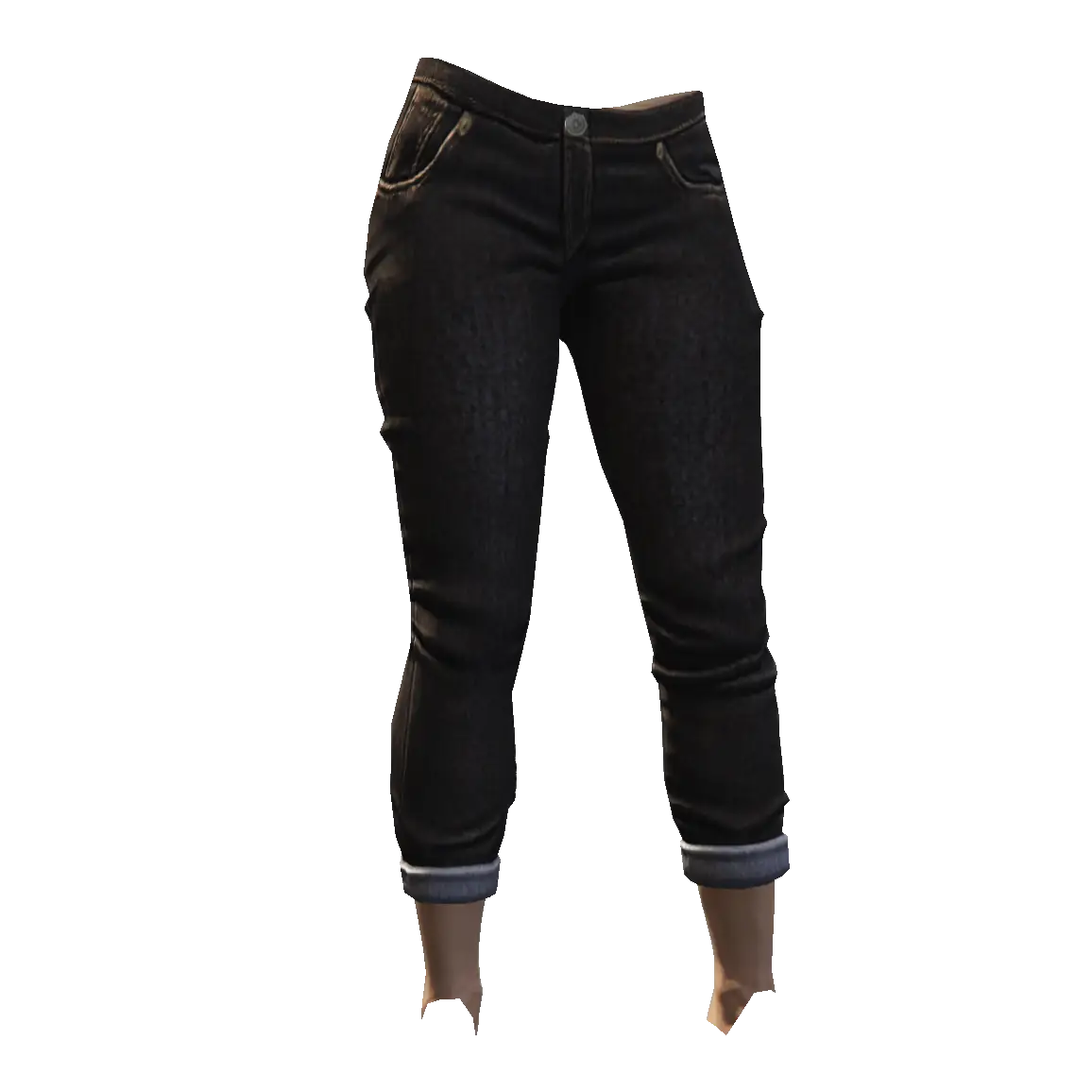 Зауженные джинсы с подворотами