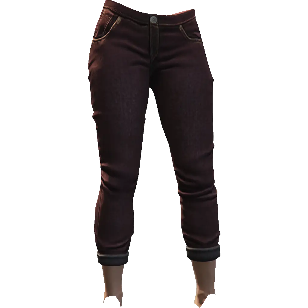 Зауженные джинсы с подворотами