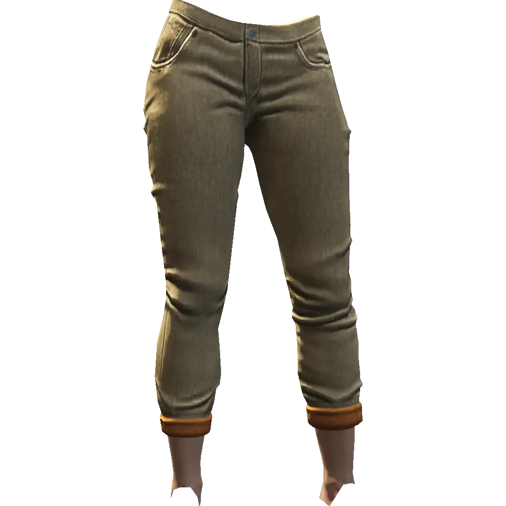 Зауженные джинсы с подворотами