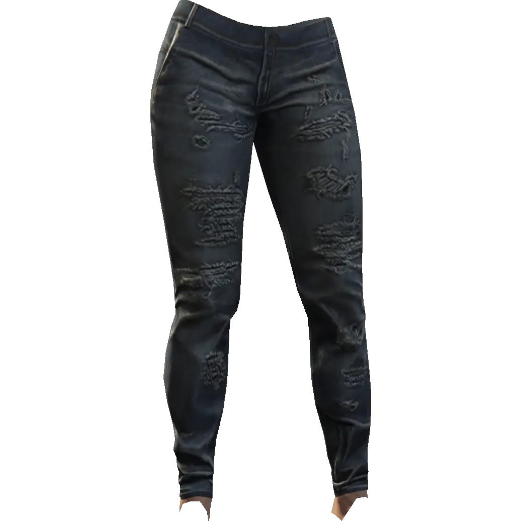 Зауженные рваные джинсы