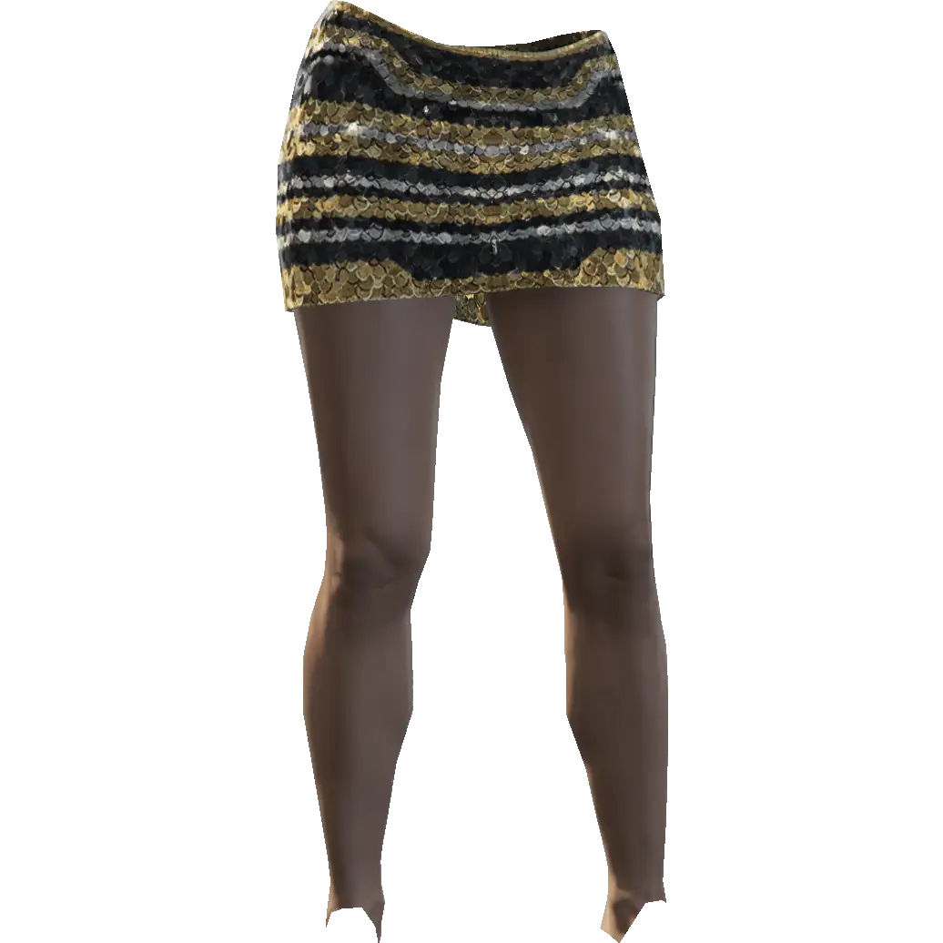 Разноцветная мини-юбка