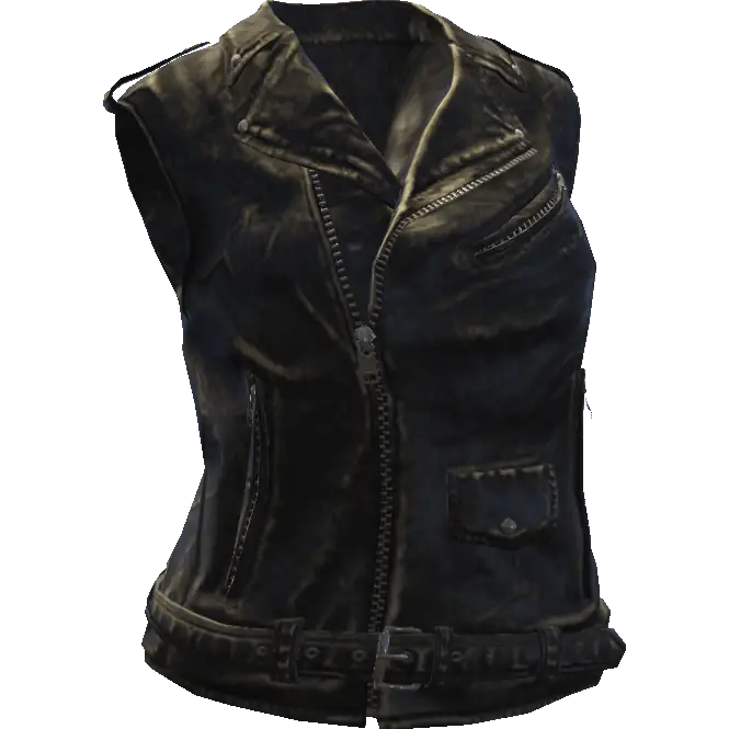 Закрытая кожаная безрукавка