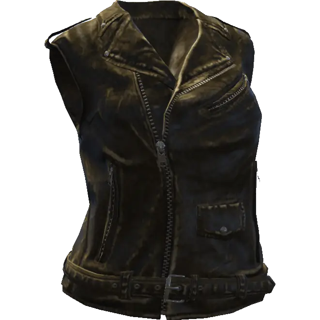 Закрытая кожаная безрукавка