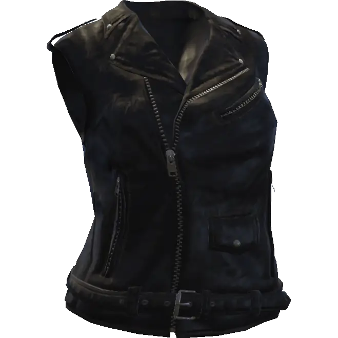Закрытая кожаная безрукавка