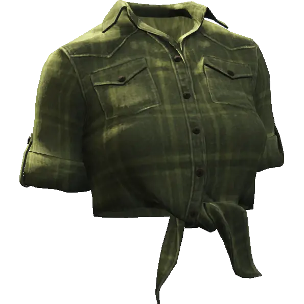 Завязанная джинсовая рубашка