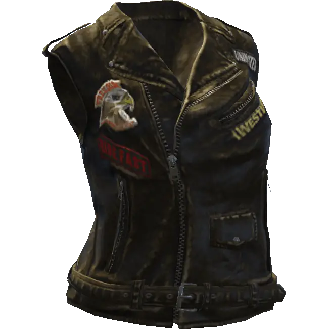 Байкерская кожаная жилетка