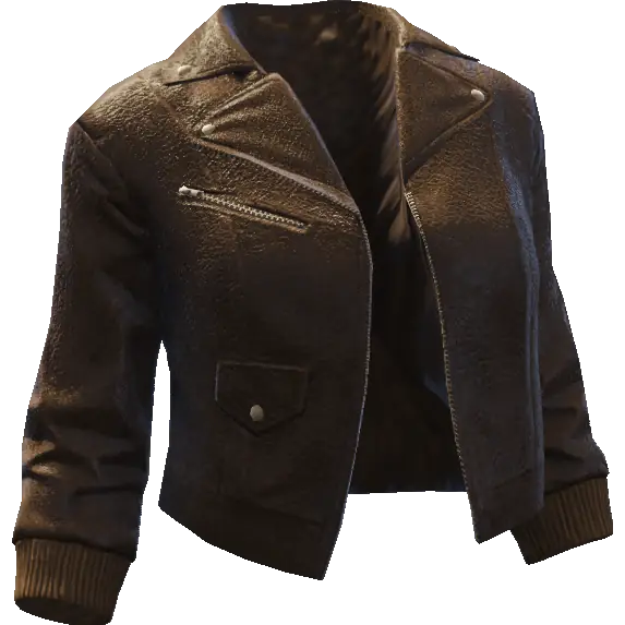 Укороченная кожаная куртка 