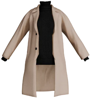 Пальто Turtle Black/Beige [2594]