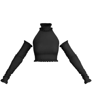 Топ с рукавами Elegant Black [2899]