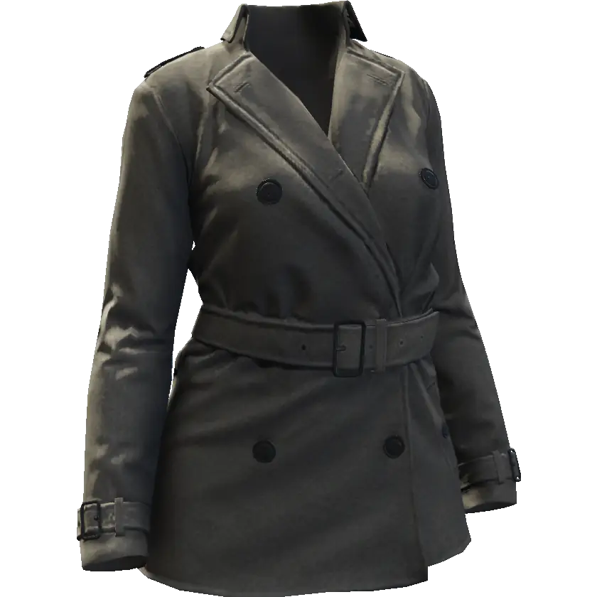 Закрытое пальто с ремнем