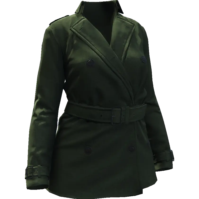 Закрытое пальто с ремнем