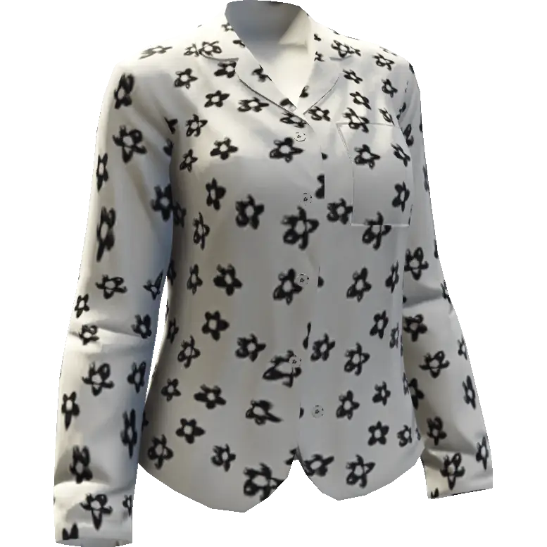 Пижамная рубашка с кармашком 