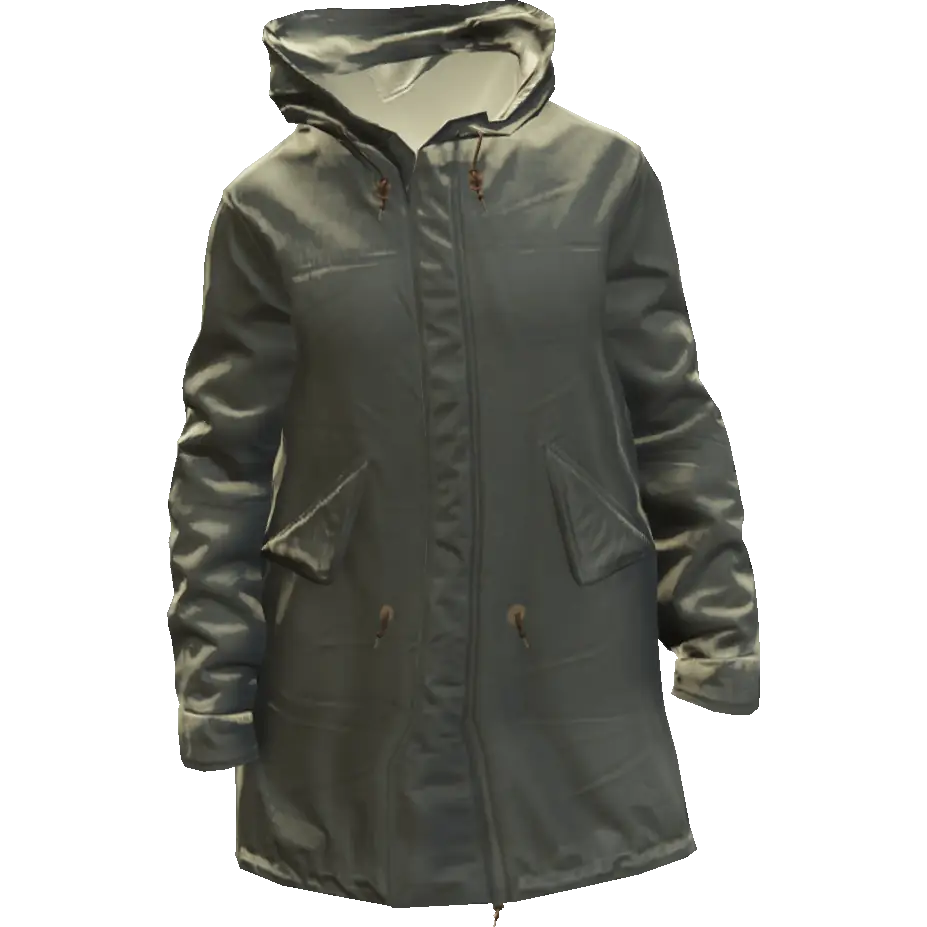 Длинная куртка с капюшоном