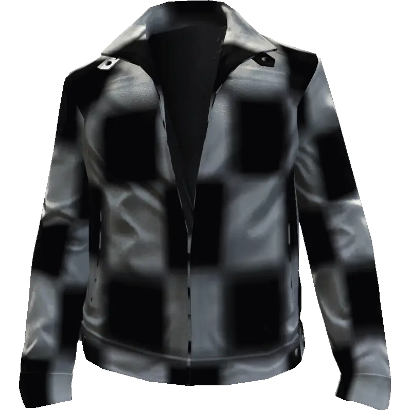 Кожаная куртка с белыми вставками