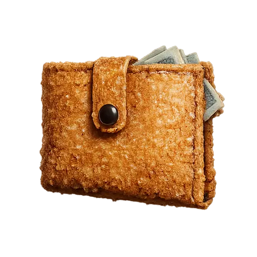 Жареный потертый кошелек